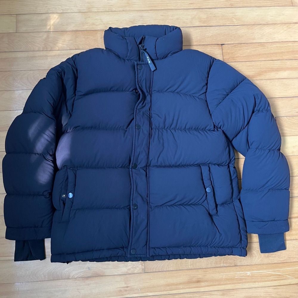 Tna Aritzia The Super Puff Jacket Navy Blue Matte Puffer Winter Coat Mens Small - Picture 2 of 10